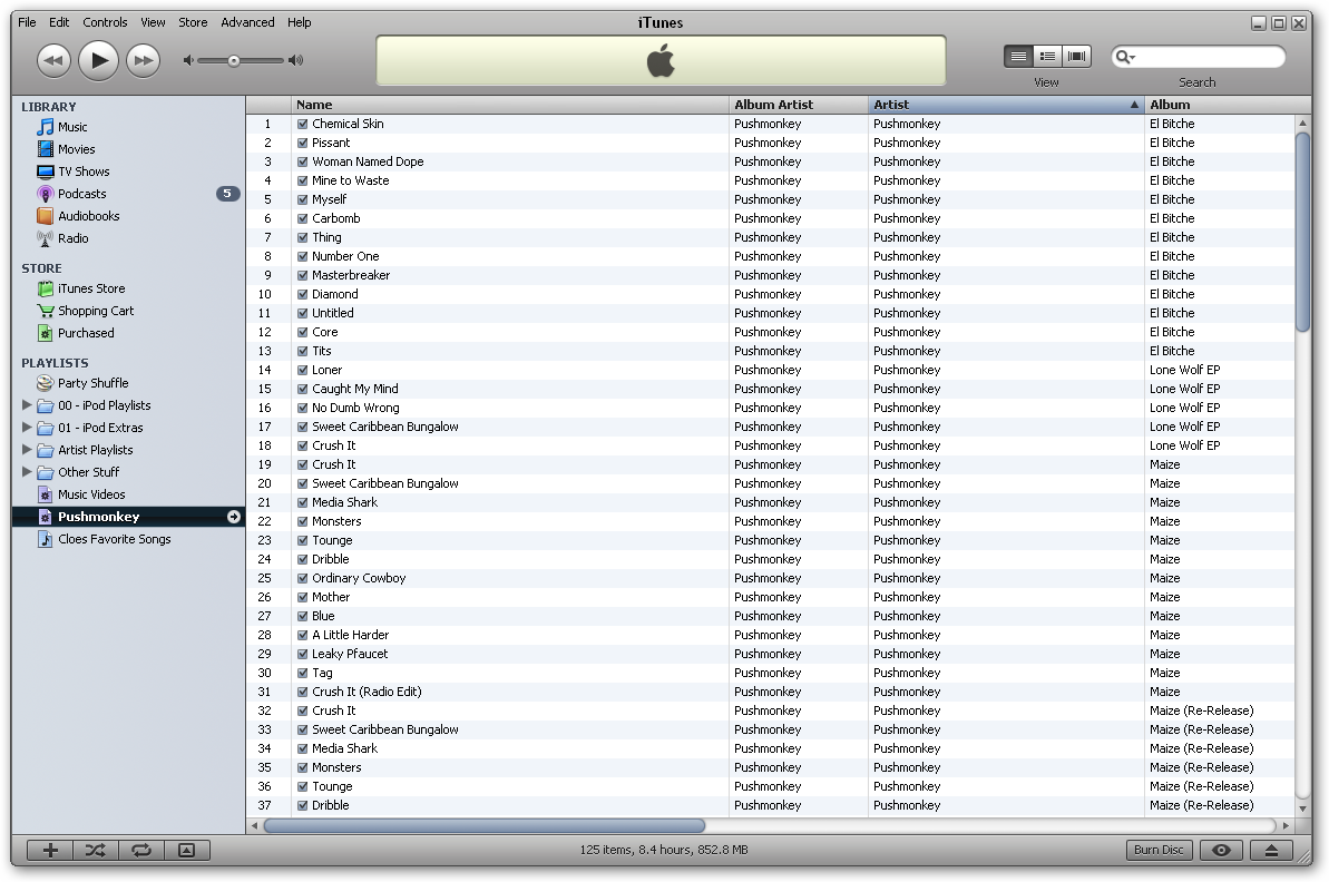 Simple Smart Playlist Example Result